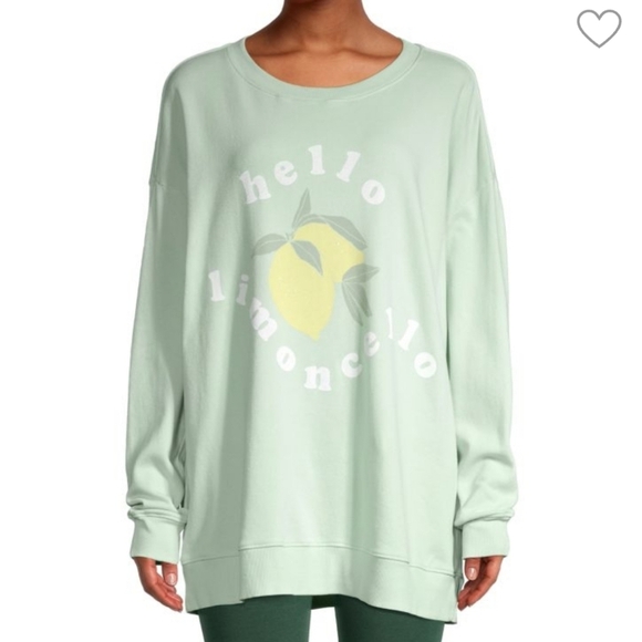 Wildfox Tops - Wildfox Hello Limoncello Roundtrip Sweatshirt Green Shore Size XS